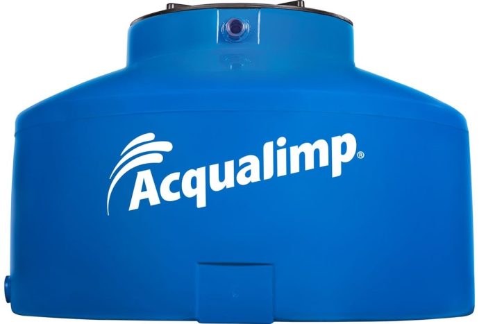 Caixa De Água 310L Polietileno Água Protegida Tampa Rosca Azul - Imagem 1