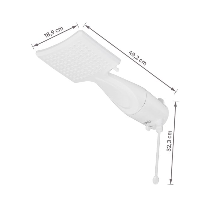 Chuveiro Elétrico Eletrônico 220V 7500w Branco Quadrado Loren Shower Lorenzetti - Imagem 4