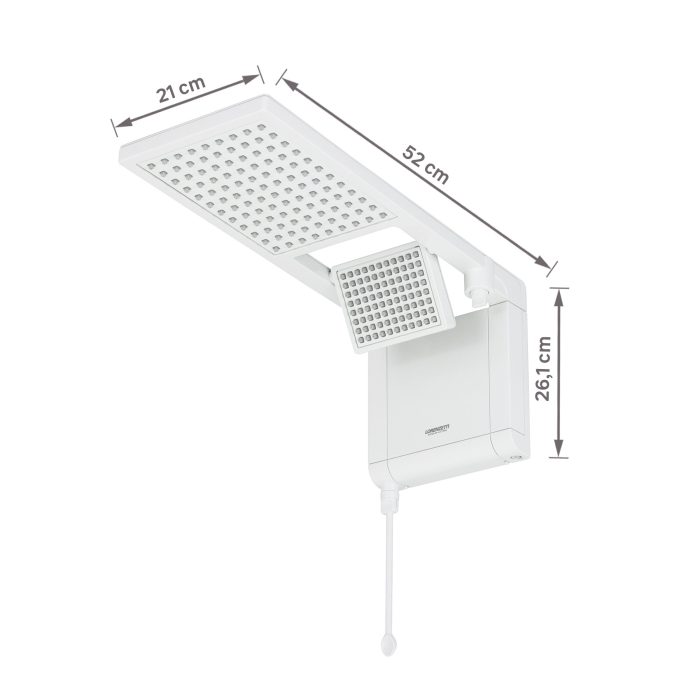 Chuveiro Elétrico Eletrônico 220V 6800w Branco Quadrado Acqua Duo Ultra Lorenzetti - Imagem 5