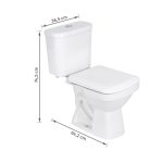 Kit Vaso Sanitário com Caixa Acoplada e Assento Branco Duplo Acionamento 3/6L Saída Vertical Lirio Fiori - Imagem 6