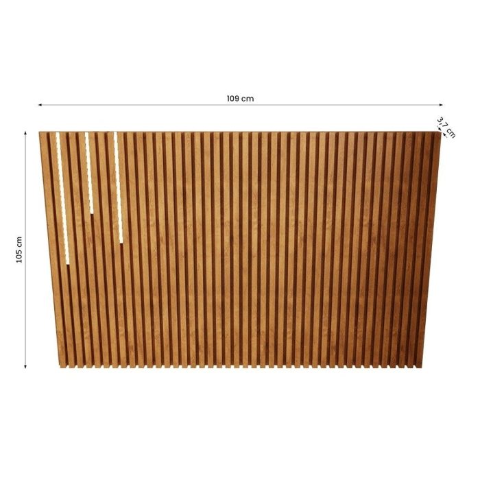 Cabeceira Para Cama Solteiro Ripada Quarto Manila com Led - Imagem 3