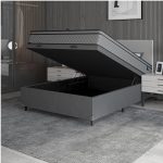 Cama Box Baú Casal Colchão Molas Ensacadas Mirage 138x188x65cm CinzaBranco Umaflex – Suporta até 120kg por Pessoa - Imagem 2