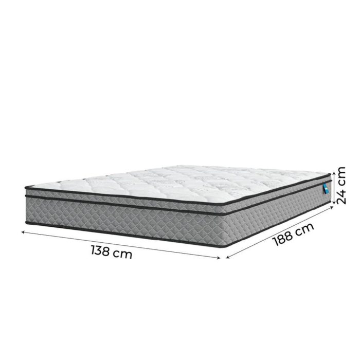 Cama Box Baú Casal Colchão Molas Ensacadas Mirage 138x188x65cm CinzaBranco Umaflex – Suporta até 120kg por Pessoa - Imagem 4