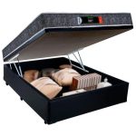 Cama Box Baú Casal + Colchão Ortopédico Resistente Pró D28 Prime Colchões 138x188x60 Preto - Imagem 3