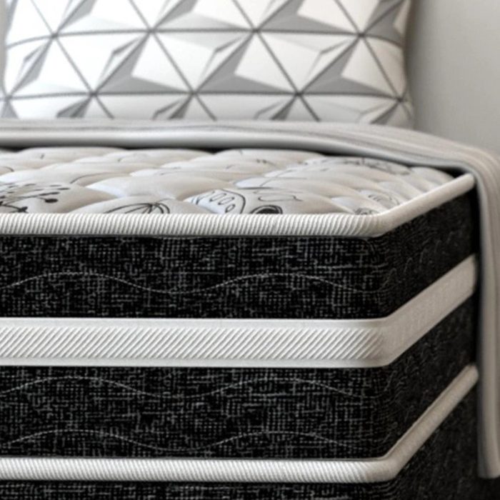 Cama Box Baú Solteiro King Preta + Colchão Molas Ensacadas – Probel – Eclipse Springs 96x203x62cm - Imagem 3
