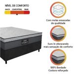 Cama Box Casal Queen Colchão Molas Ensacadas Pillow Top Maximus 158x198x67cm Cinza / Preto Gazin – Suporta até 120Kg por Pessoa - Imagem 4