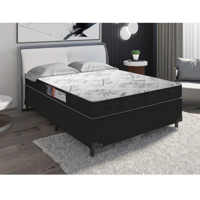 Cama Box Casal + Colchão Portobel Egito Ortopédico D28 59x138x188 - Imagem 1