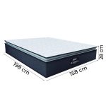 Cama Box Casal Queen Colchão Molas Ensacadas Pillow Top Maximus 158x198x67cm Cinza / Preto Gazin – Suporta até 120Kg por Pessoa - Imagem 5