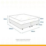 Cama Box + Colchão Super King Classic Molas Ensacadas 193x203x61cm - Imagem 2
