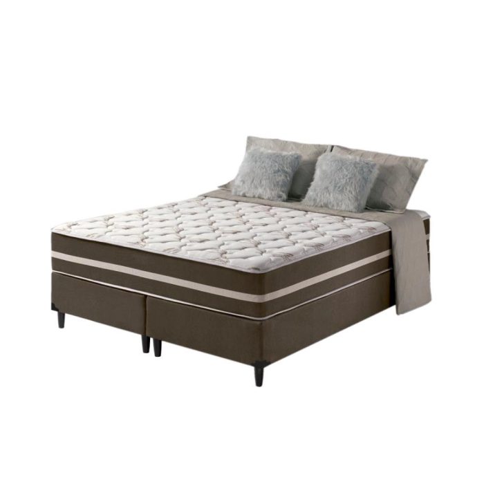Cama Box + Colchão Super King Classic Molas Ensacadas 193x203x61cm - Imagem 1