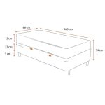 Cama Box Com Baú Solteiro + Colchão De Espuma D23 – Ortobom – Light Liso 88x188x54cm Branco - Imagem 2