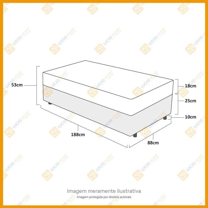 Cama Box Solteiro + Colchão Ortopédico D33 – Ortobom – Iso 100 88x188x53cm Branco - Imagem 3