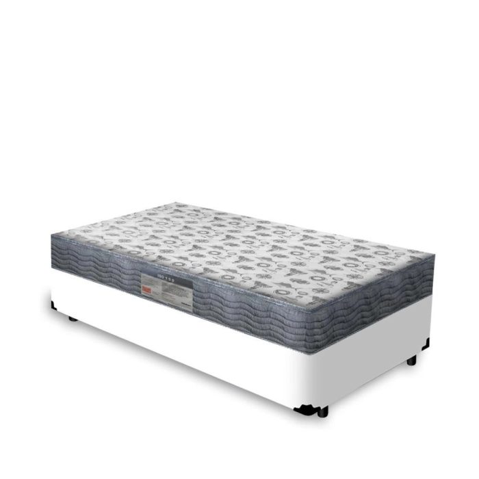 Cama Box Solteiro + Colchão Ortopédico D33 – Ortobom – Iso 100 88x188x53cm Branco - Imagem 1