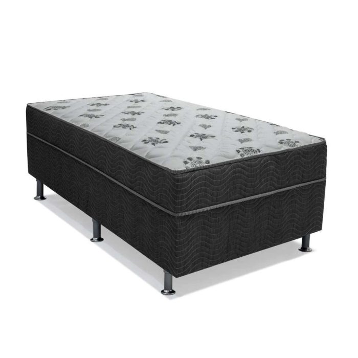 Cama Box Solteiro Conjugada Dream Molas Nanolastic (43x88x188) Cinza - Imagem 1