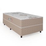 Cama Box Solteiro Conjugada Ortopédico Alpha Espuma 88x188x52cm Bege  Branco Hellen
