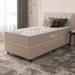 Cama Box Solteiro Conjugada Ortopédico Alpha Espuma 88x188x52cm Bege  Branco Hellen - Imagem 2