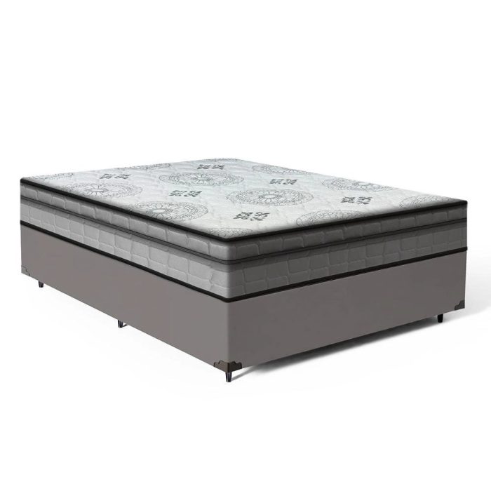 Cama Box com Colchão Espuma D33 Pillow In Anjos Ortosleep Viúva 128x188x57cm - Imagem 1