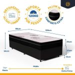 Cama Box com Colchão Pillow In Orthoplus Solteiro 88x188x25cm - Imagem 4