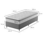 Cama Box com Colchão Solteirão Sigma Molas Ensacadas (22x108x198) Branco e Cinza - Imagem 3