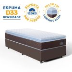 Cama Box com Colchão de Espuma D33 Pillow Top Comfort Luxo Solteiro 88cm - Imagem 3