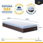 Cama Box com Colchão de Espuma D33 Pillow Top Comfort Luxo Solteiro 88cm - Imagem 2