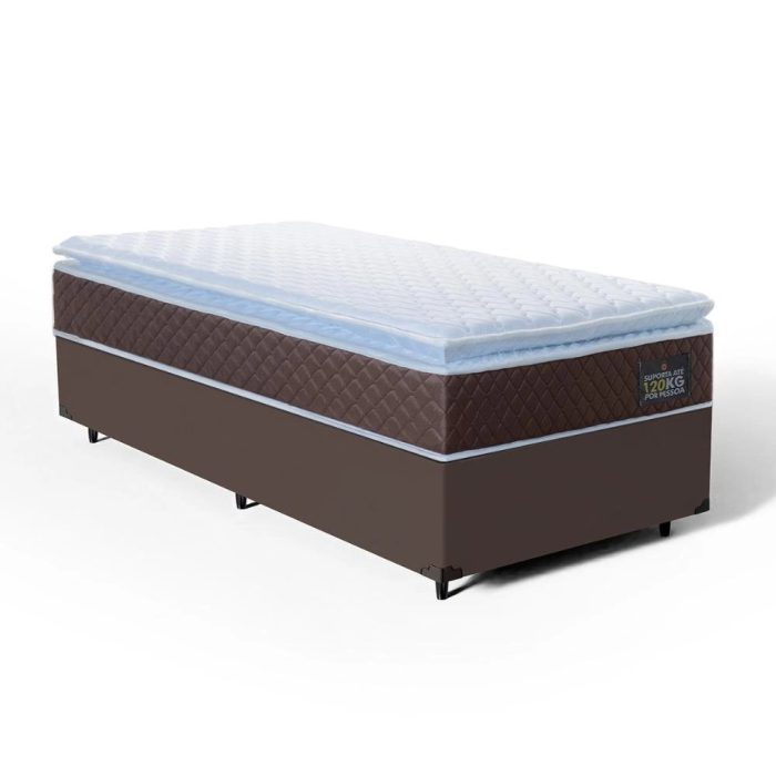 Cama Box com Colchão de Espuma D33 Pillow Top Comfort Luxo Solteiro 88cm - Imagem 1