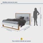 Cama Queen 160cm com LED Freetown Móveis Lopas - Imagem 4