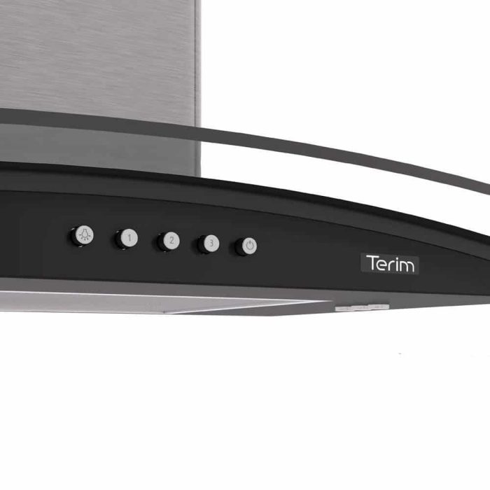 Coifa Terim de Parede Clean Vidro Curvo Black Kroma 90cm - Imagem 3