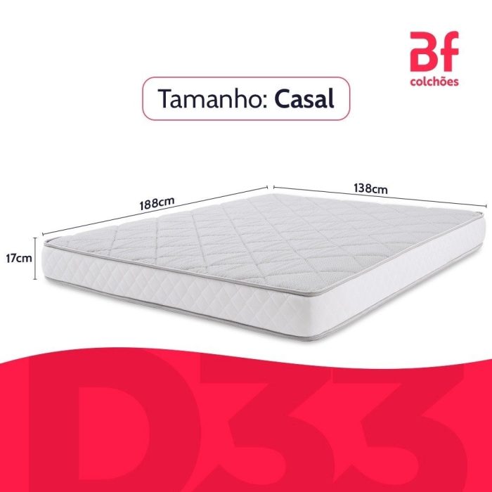 Colchão Casal Espuma D33 A Vácuo Ortopédica Certificada 138x188x17cm – bf Colchões - Imagem 4