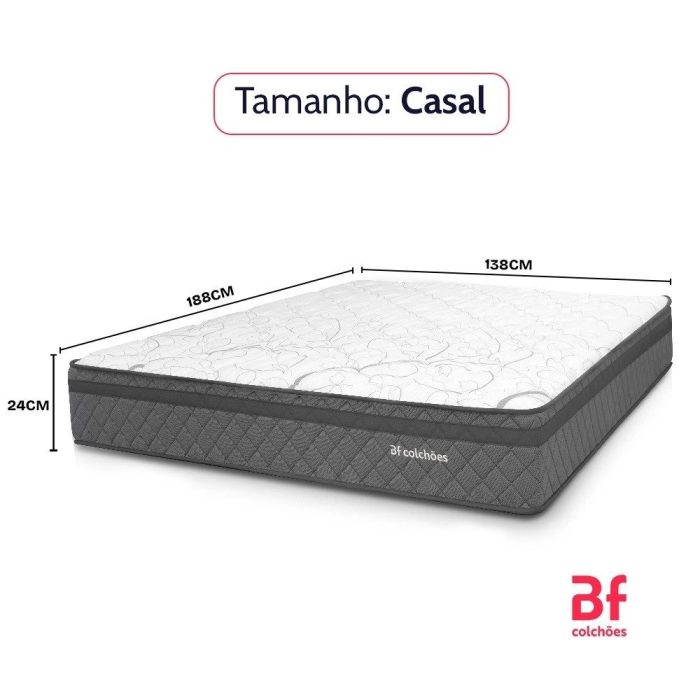 Colchão Casal Espuma D45 Extra Firme Ortopédico Antialérgico Certificado 138x188x24cm – bf Colchões - Imagem 4
