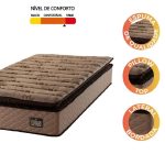 Colchão Solteiro Espuma D33 Pillow Top Van Gogh 88x188x29cm Marrom Hellen – Suporta até 120kg por Pessoa - Imagem 3