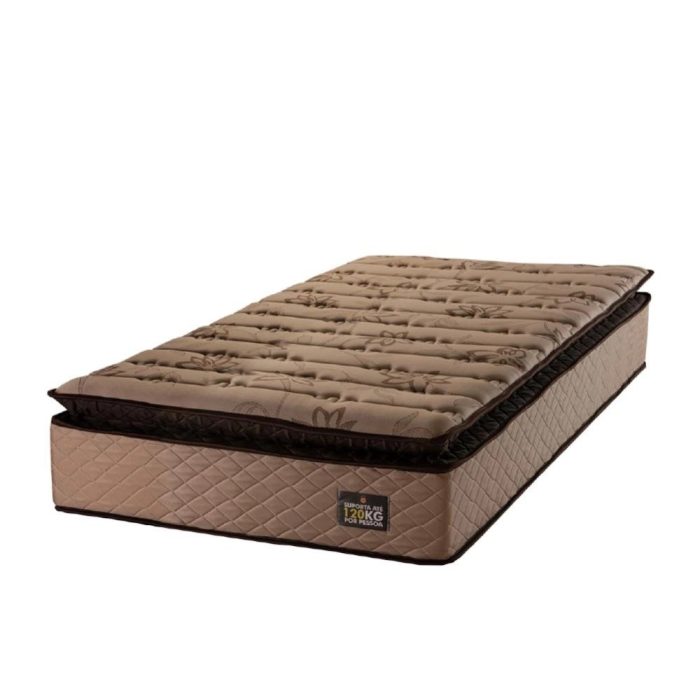 Colchão Solteiro Espuma D33 Pillow Top Van Gogh 88x188x29cm Marrom Hellen – Suporta até 120kg por Pessoa - Imagem 1