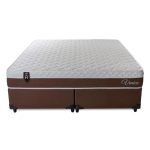 Conjunto Cama Box King Size Venice 193x203x60 MarromBranco cMolas Ensacadas - Imagem 4