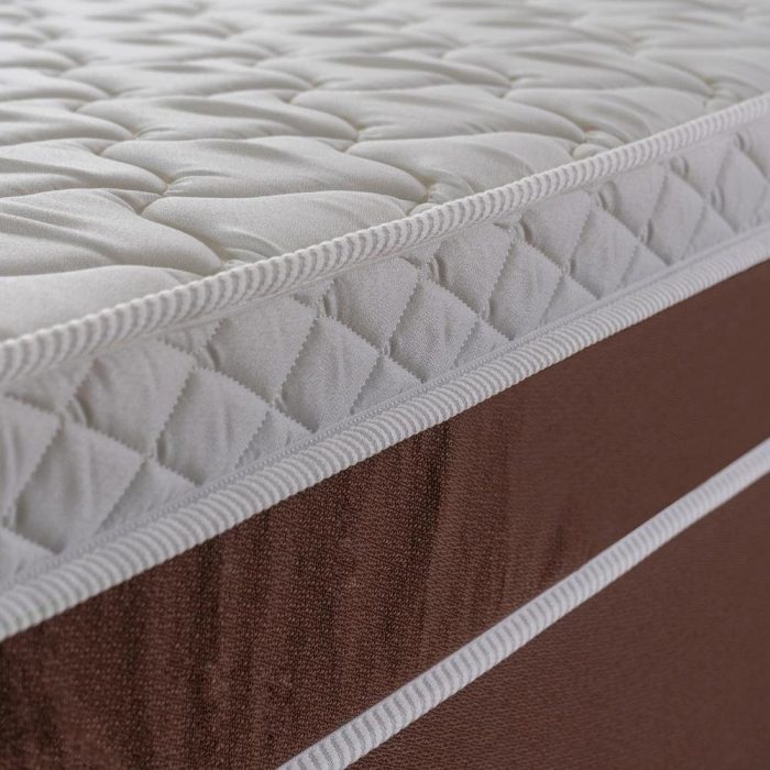 Conjunto Cama Box King Size Venice 193x203x60 MarromBranco cMolas Ensacadas - Imagem 2