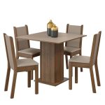 Conjunto Sala de Jantar Madesa Alana Mesa Tampo de Madeira com 4 Cadeiras - Imagem 2