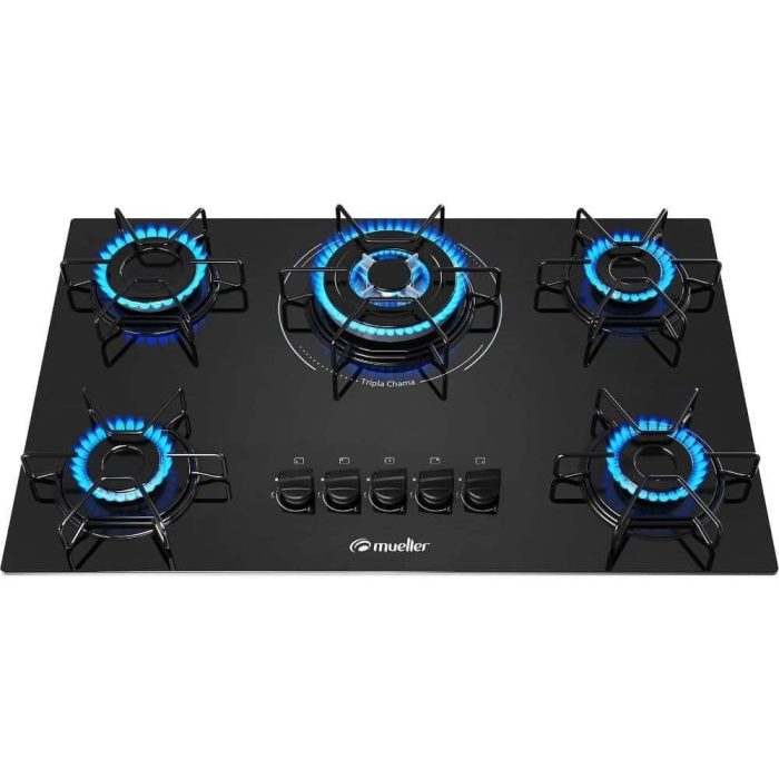 Cooktop Mueller 5 Bocas com Queimador Tripla Chama MCG135BG1 Bivolt - Imagem 2