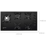 Cooktop com 5 Bocas Mega Chama Mesa em Vidro BDD85AE Brastemp - Imagem 2