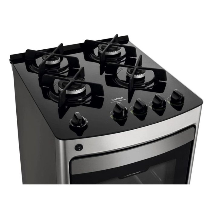 Fogão 4 Bocas Mesa de Vidro Temperado Consul CFO4VAR, Inox, Acendimento Automático - Imagem 2