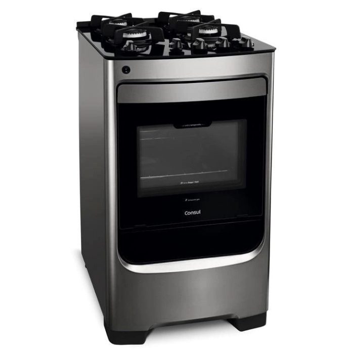 Fogão 4 Bocas Mesa de Vidro Temperado Consul CFO4VAR, Inox, Acendimento Automático - Imagem 1