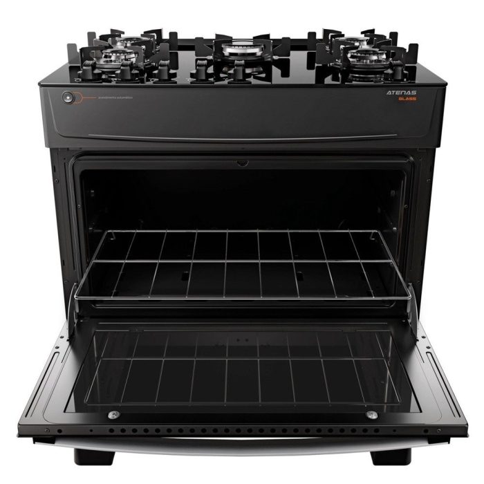 Fogão Atlas 5 Bocas preto Atenas Glass com Acendimento automático – Bivolt - Imagem 4