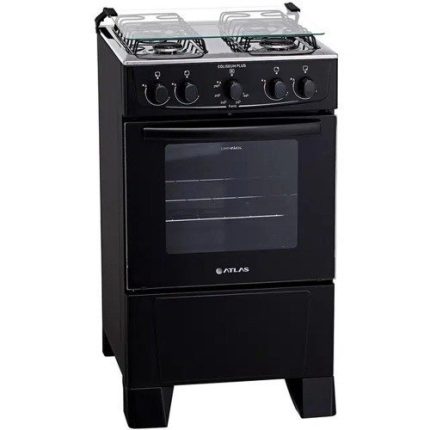 Fogão Atlas Coliseum Plus 4 Bocas Acendimento Manual Mesa de Inox Forno 50L