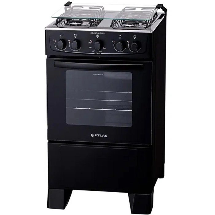 Fogão Atlas Coliseum Plus 4 Bocas Acendimento Manual Mesa de Inox Forno 50L - Imagem 2
