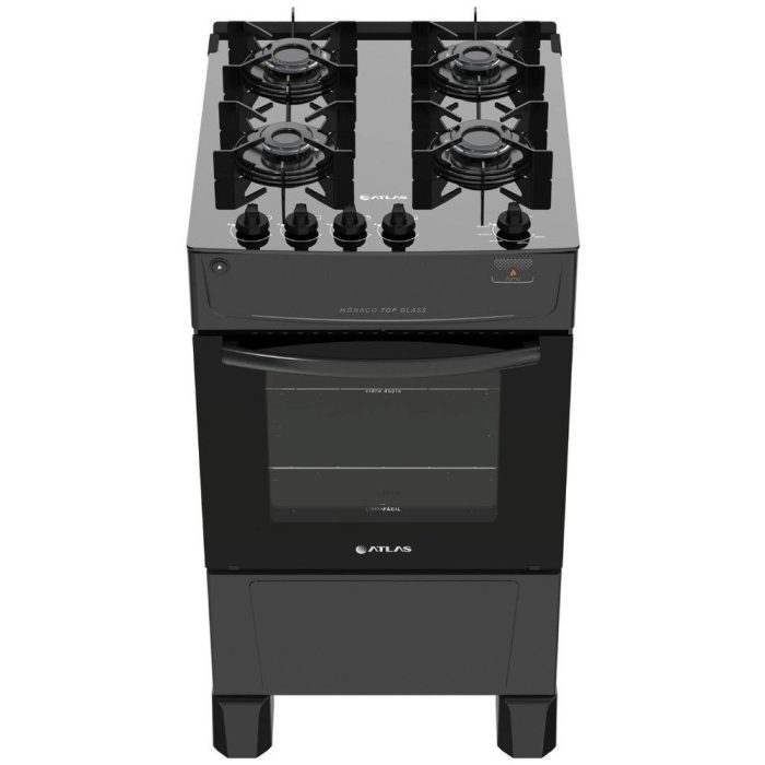 Fogão Atlas Mônaco Top Glass 4 Bocas Preto – Bivolt - Imagem 2