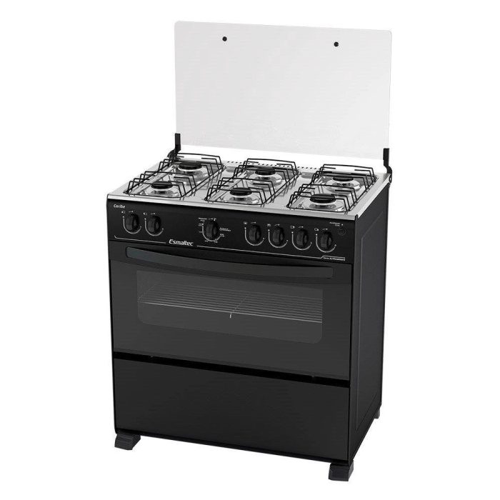 Fogão de Piso Esmaltec 6 Bocas Caribe Preto Bivolt - Imagem 2