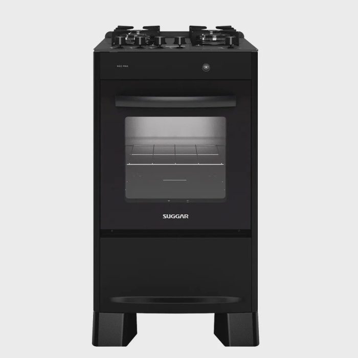 Fogão de Piso Suggar 4 Bocas Mesa de Vidro Neo Max Preto – Bivolt - Imagem 1