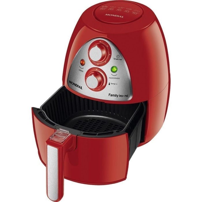 Fritadeira Elétrica Sem Óleo – Air Fryer Mondial AF-14 Inox 4L Vermelha com Timer – 220v - Imagem 2
