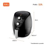 Fritadeira Elétrica sem Óleo Air Fryer Mondial AF-31 New Pratic 3,5L Preta com Timer - Imagem 7