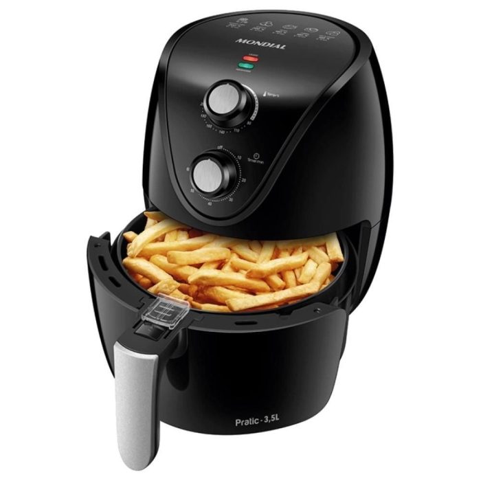 Fritadeira Elétrica sem Óleo Air Fryer Mondial AF-31 New Pratic 3,5L Preta com Timer - Imagem 1