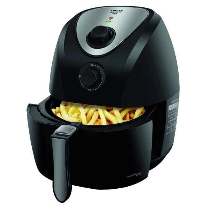 Fritadeira Sem Óleo Air Fryer Philco Saúde Inox PH3L Preta com Timer – 110v - Imagem 1