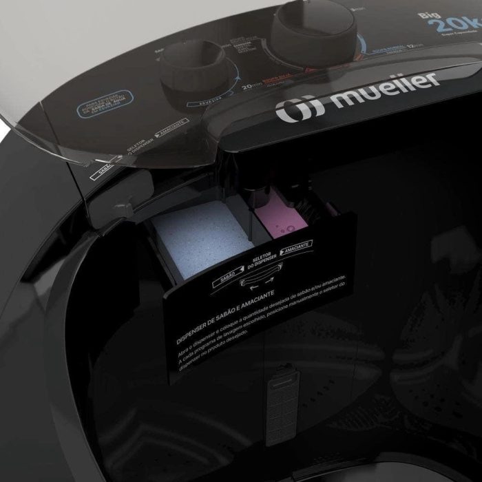 Tanquinho/Máquina de lavar roupa Semiautomática Big 20kg Preta - Imagem 3